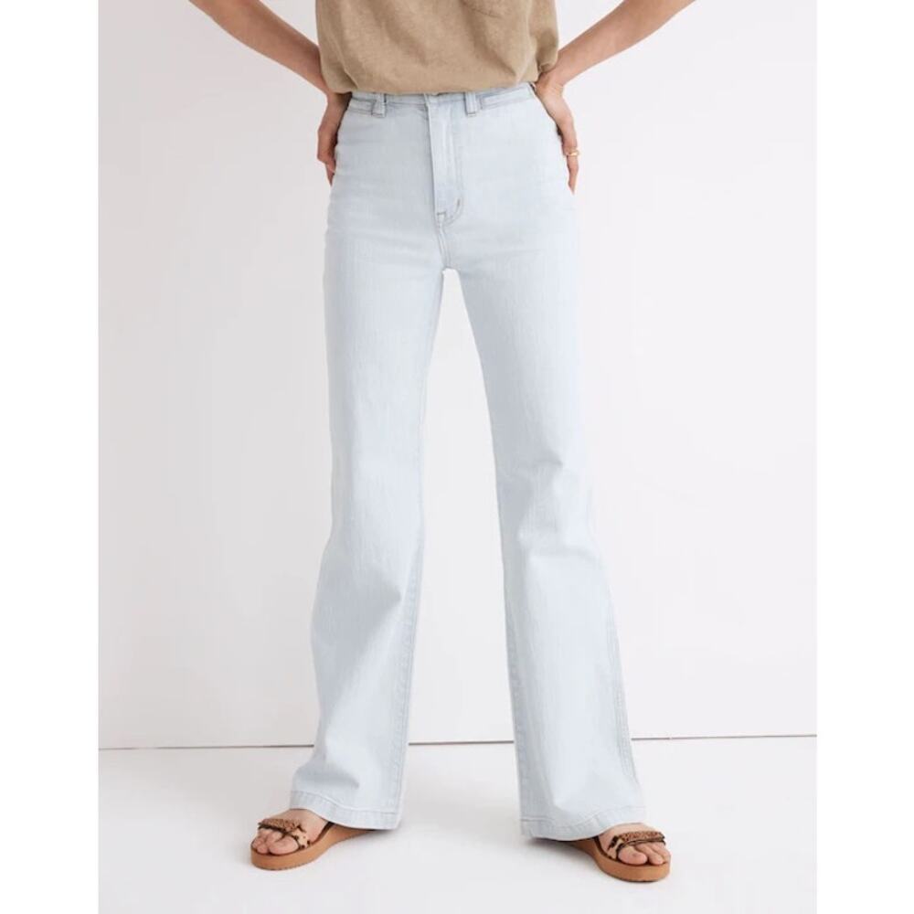 Madewell 11” High Rise Flare Jeans Hanford Wash Welt Pocket Comfort Stretch 28